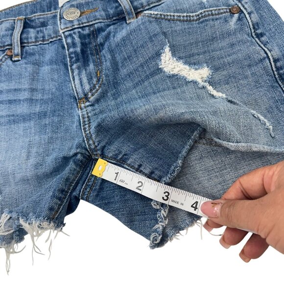 Ann Taylor Loft Womens Distressed Denim Shorts Size 24/00 Raw Hem Casual Summer - Picture 7 of 13